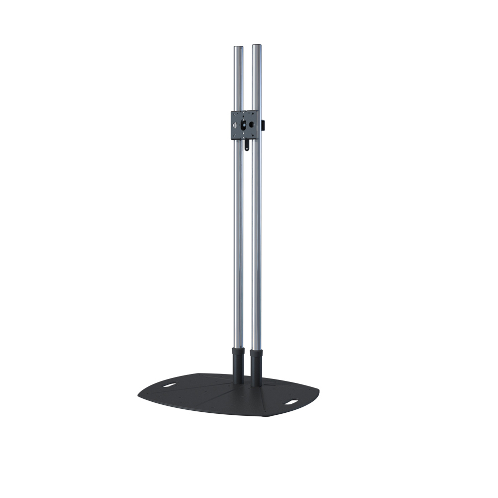 Flat Panel Dual Pole Floor Stand With 72 In Chrome Poles