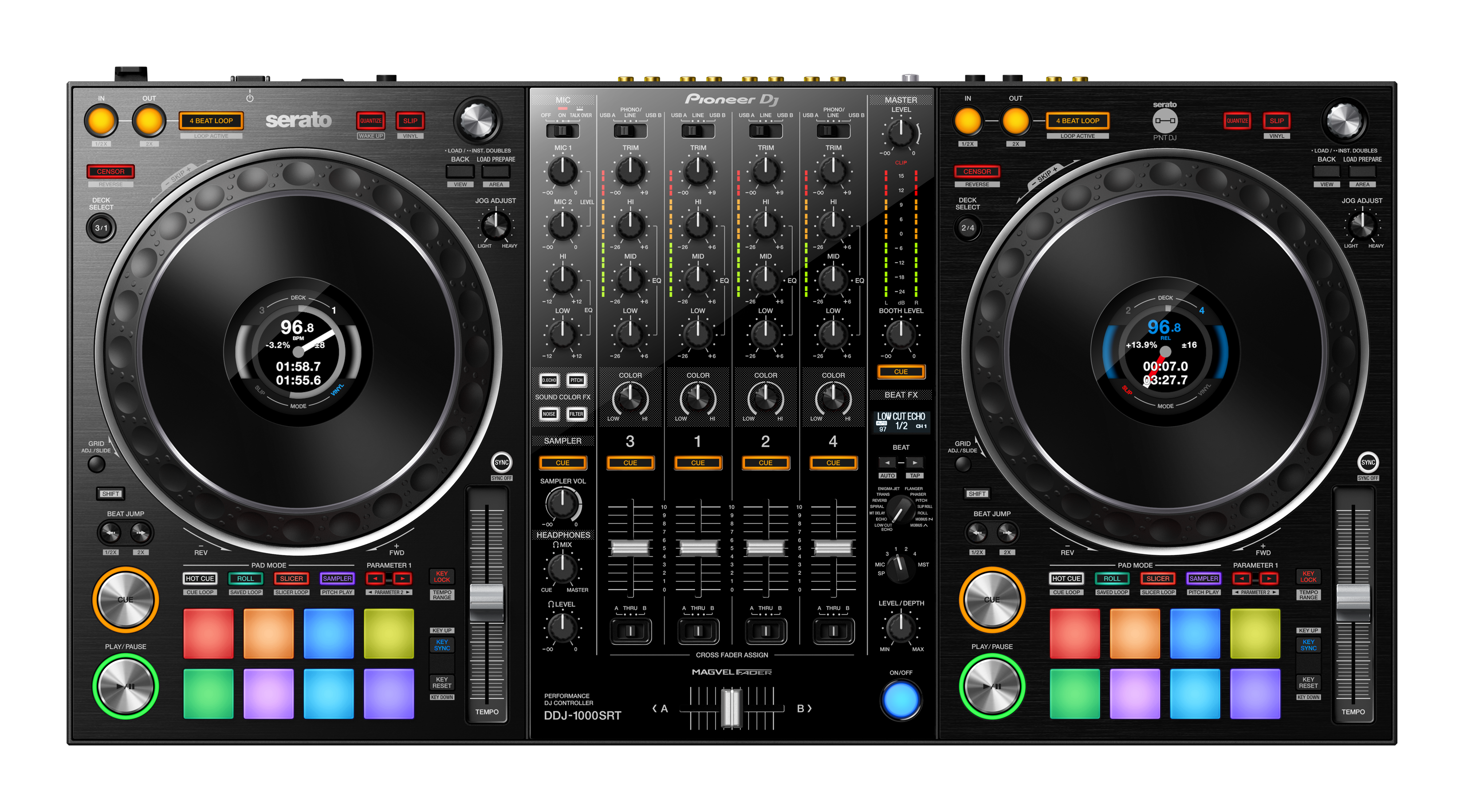 DDJ-1000SRT-top Pioneer DJ DDJ-1000SRT controller top control surface